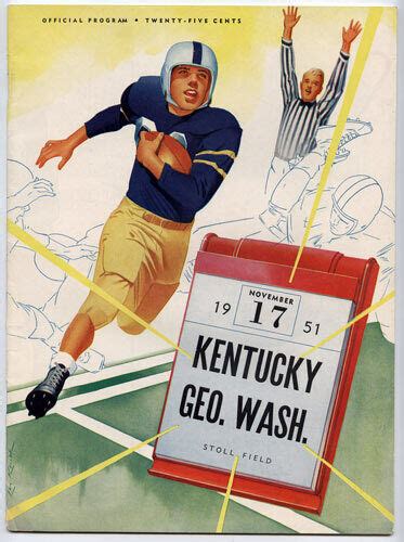 1951 Kentucky Wildcats V George Washington Rare Football Program Bear Bryant Ebay