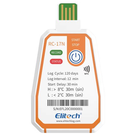 Elitech RC 17N Datalogger De Temperatura Desechable Nfc Abaa Tienda