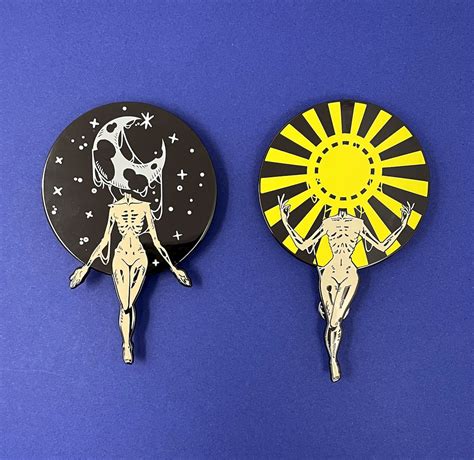 CELESTIAL ENAMEL PINS - Sun and Moon Queens Hard Enamel Pin Set Body ...