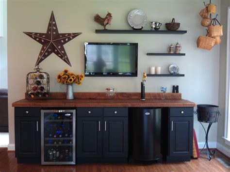 Rustic Home Bar Cabinet With Kegerator And Wine Fridge