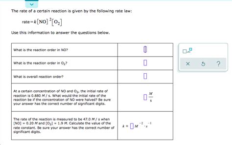 Answered The Rate Of A Certain Reaction Is Given By The Following Rate