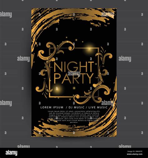 Luxury Poster Template. Golden Night Club Party Poster Template for ...