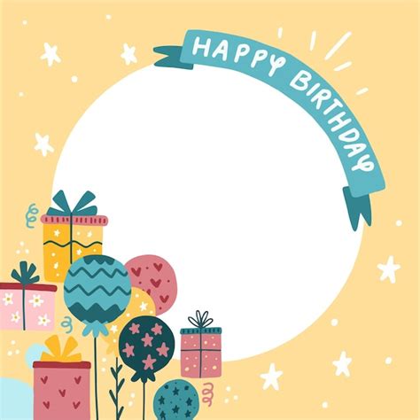 Free Vector Festive Birthday Facebook Frame