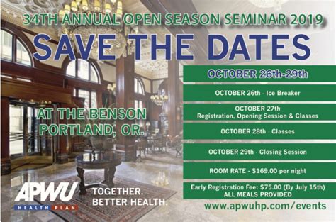 34th Annual APWU Health Plan Open Season Seminar APWU