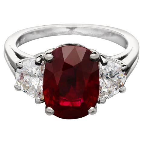 Pigeon's blood Burmese Ruby and Diamond Three-Stone Ring, circa 1900 For Sale at 1stDibs ...