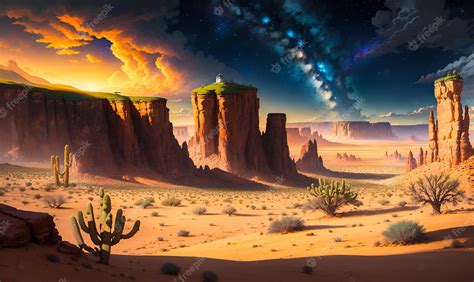 Desert Landscape Illustration Concept Art Environment Generative AI ...