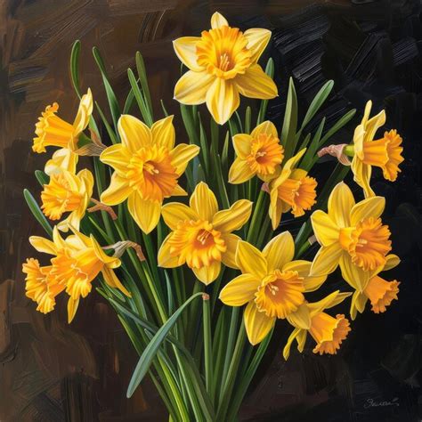 Daffodil Oil Painting Images - Free Download on Freepik