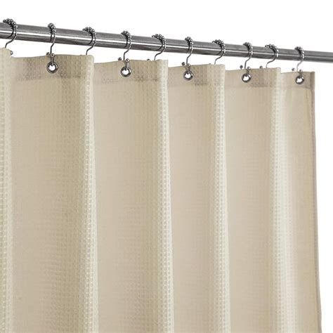 Amazon.com: Waffle Weave Fabric Shower Curtain Heavyweight 230 GSM ...