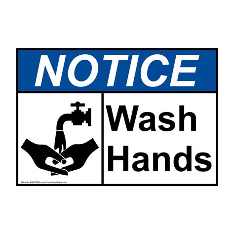 Ansi Notice Please Wash Hands Before Leaving Restroom Sign Ane 9599