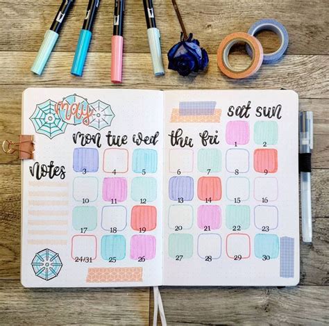 Bujo Weekly Log Lena Bright Colors Hobbies Bullet Journal