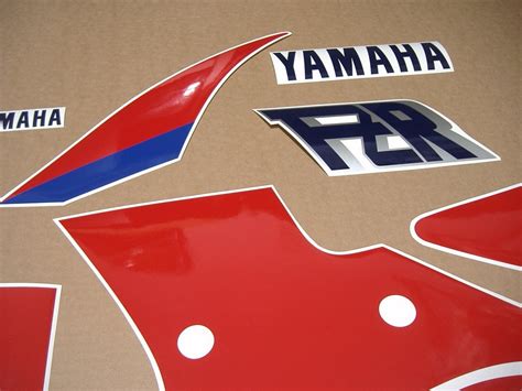 Yamaha Fzr 1000 3gm 1989 Complete Decals Set White Red Version Moto