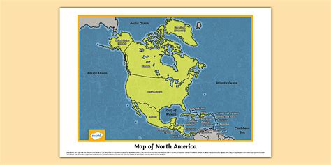 Ks Labelled Map Of North America Teacher Made Twinkl