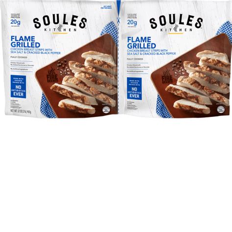 Soules Kitchen Flame Grilled Chicken Strips With Sea Salt Cracked