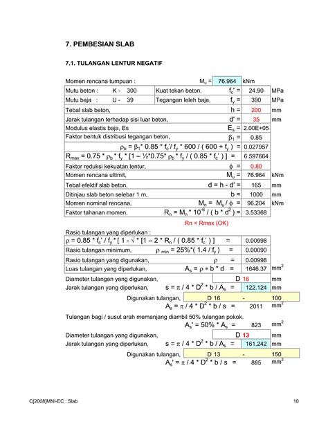 Perencanaan Tulangan Slab Lantai Jembatan 7