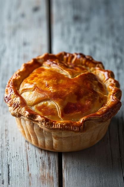 Premium Photo Traditional English Pork Meat Pie With Jellied Pork Stock On Wooden Kitchen Table