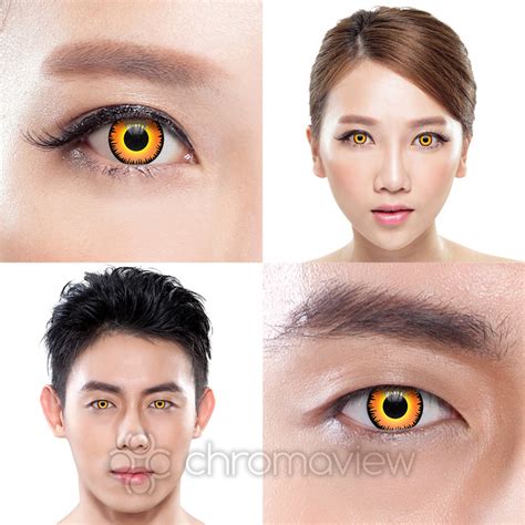 Orange Werewolf Fire Coloured Prescription Contact Lenses 30 Day