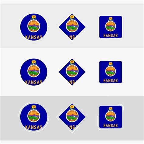 Kansas flag icons set, vector flag of Kansas. 22969885 Vector Art at ...