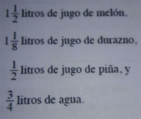 La Pregunta Es Gonzalo Prepara Un Jugo De Frutas Mezclando Jugo De