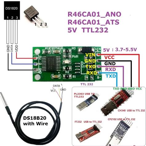 Sensor de adquisición de temperatura módulo Modbus RTU DS18B20 RS485