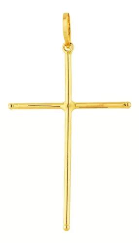 Pingente Ouro 18k Cruz Crucifixo Palito Liso G Promoção Frete grátis