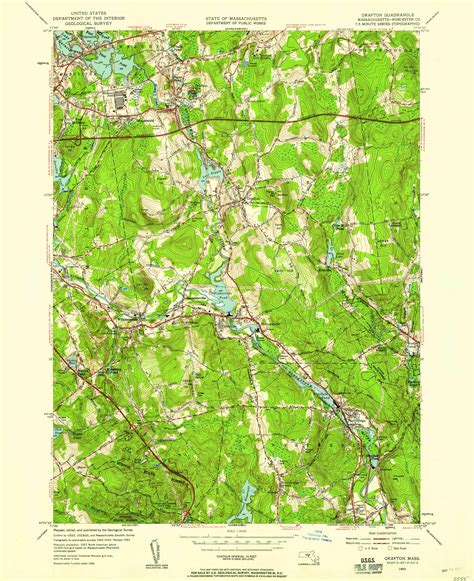 Grafton Massachusetts Usgs Old Topo Map Reprint X Ma