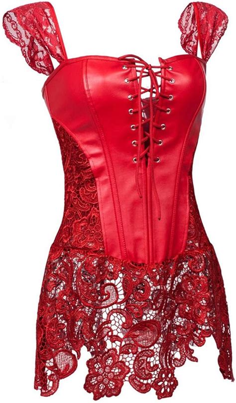 Hev Y Damen Faux Leder Korsett Korsage Gothic Sexy Dessous