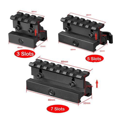 Slots Riser Qd Scope Mount Mm Picatinny Weaver Rail Base For Rifle