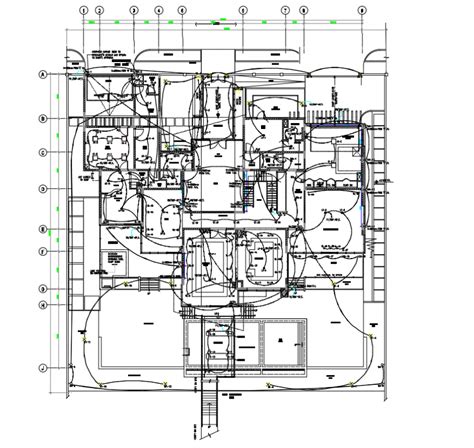 2 D Cad Drawing Of First Floor Fire Alarm Layout Plan Auto Cad Software Cadbull