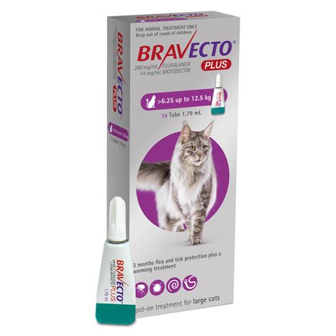 Bravecto Plus Spot On Flea Treatment For Cats 625 125kg Joycat Boutique