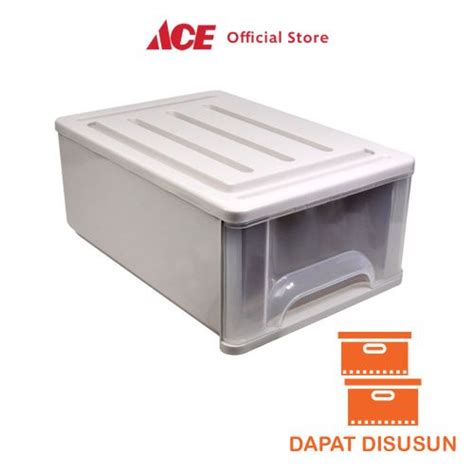 Jual Ace Stora X X Cm Kotak Penyimpanan Susun Abu Abu Shopee