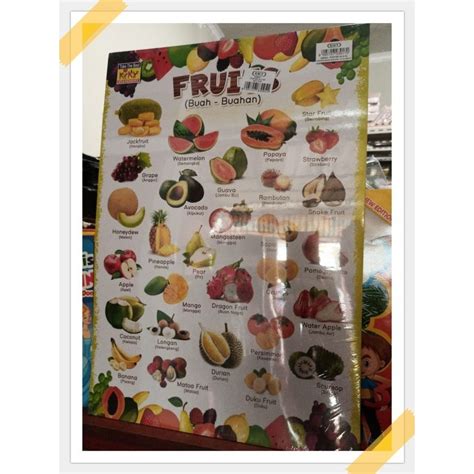 jual poster praktis fruits buah buahan shopee indonesia