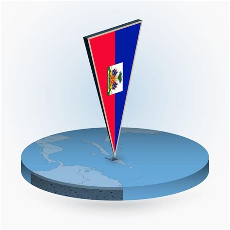 Premium Vector Haiti Map In Round Isometric Style With Triangular D