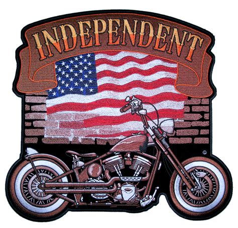 Patriotic Independent American Flag Motorcycle Biker Patch Patriotic