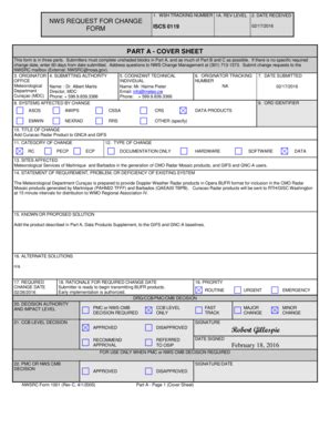 Fillable Online Nws Noaa Rev Level Nws Request For Change Form Nws