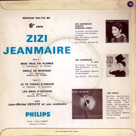 Zizi Jeanmaire Mon Truc En Plume Histoires Des Chansons