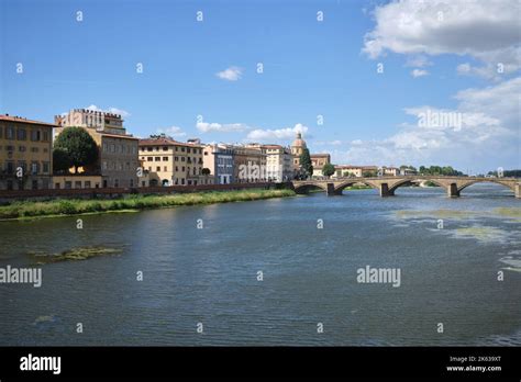 Ponte alle Grazie Bridge and River Arno Florence Italy Stock Photo - Alamy