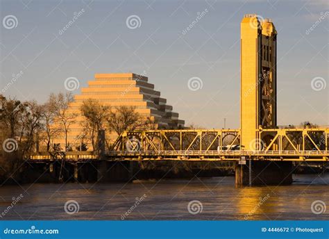 Tower Bridge in Sacramento at Sunset Stock Photo - Image of office, sacramento: 4446672