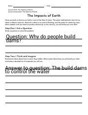 Kami Export The Impacts Of Earth Pdf Name Date Lesson