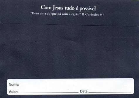 Envelope De Campanha Aliança Com Deus Pacote Com 100 Unidades