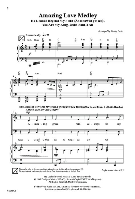 Amazing Love Medley Choral Anthem SATB Sheet Music PDF Word Music