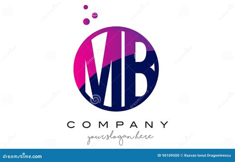 Mb M B Circle Letter Logo Design With Purple Dots Bubbles Stock Vector