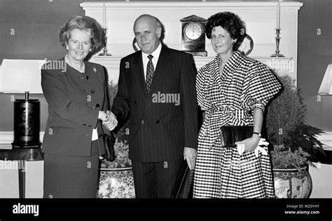 Prime Minister Margaret Thatcher Greets South African President Elect F