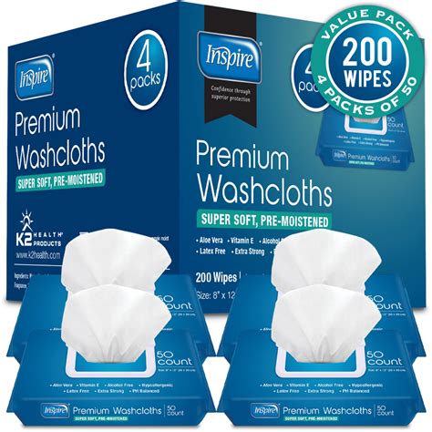 Inspire Adult Wet Wipes Adult Wash Cloths Extra Large Adult Wipes For Incontinence And Cleansing