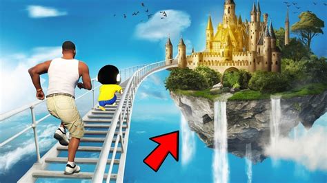 FRANKLIN AND SHINCHAN TRIED THE IMPOSSIBLE STAIRWAY TO HEAVEN FLOATING