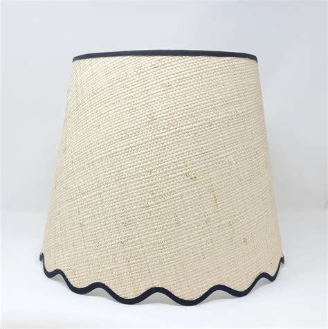 RAFFIA LAMPSHADE Tapered Natural Scalloped Edges Trim Etsy UK