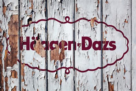 Haagen Dazs Vintage Logo on Peeling Paint Wood Wall Mixed Media by ...