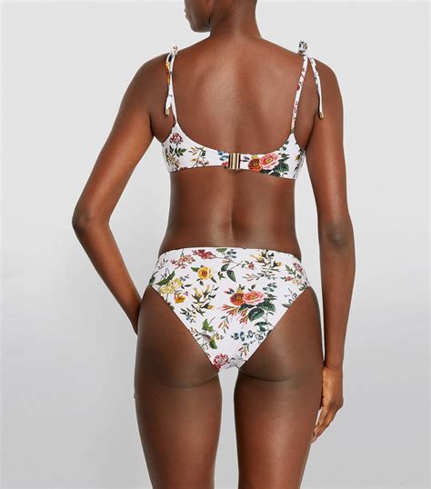 Womens Erdem White Floral Thea Bikini Top Harrods Uk