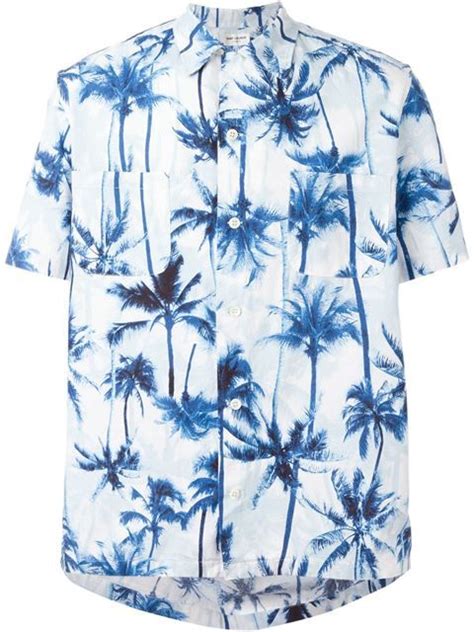 Saint Laurent Palm Tree Print Shirt Lespionne