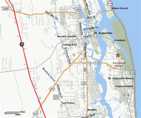 Anastasia State Park Map – Map Of California Coast Cities