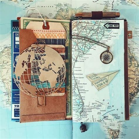 An Open Book With A Map Compass And Other Items On It S Cover